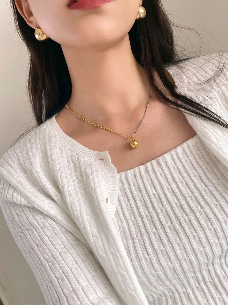 Asymmetrische Kugelketten Halskette Aus Silber Im Edlen Design_voghion.com