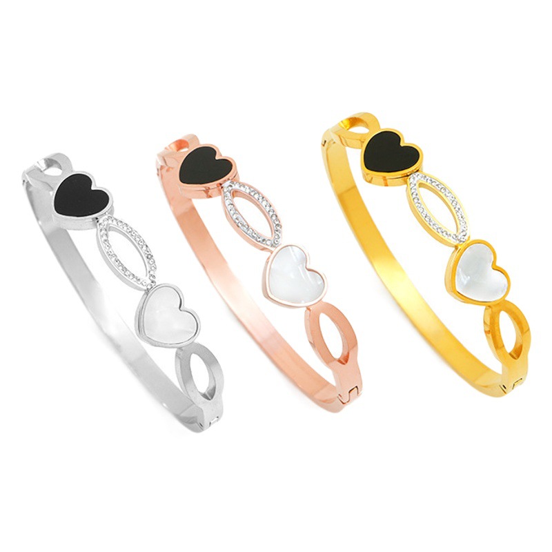 Versión Coreana de oro Amor titanio acero pulsera no se desvanecen ins viento frío nicho diseño moda pulsera alta