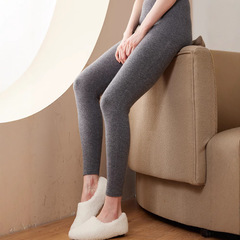 秋冬の新商品のカシミヤのタイツの女性の純色のカシミヤの中で高腰の修身のレギンスのニットの外で保温を着ます。