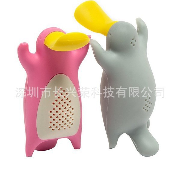 热销新品硅胶鸭嘴兽茶漏 神奇动物在哪里创意鸭嘴兽泡茶器