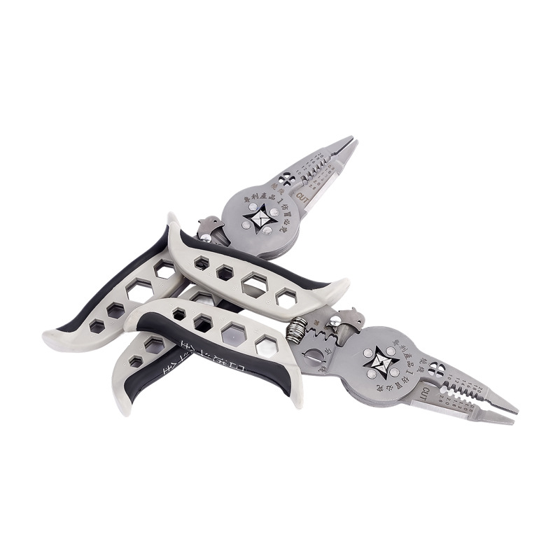 新款多功能中心大盘压接钳拧螺丝剥线分线绕线扒皮电工工具压线钳