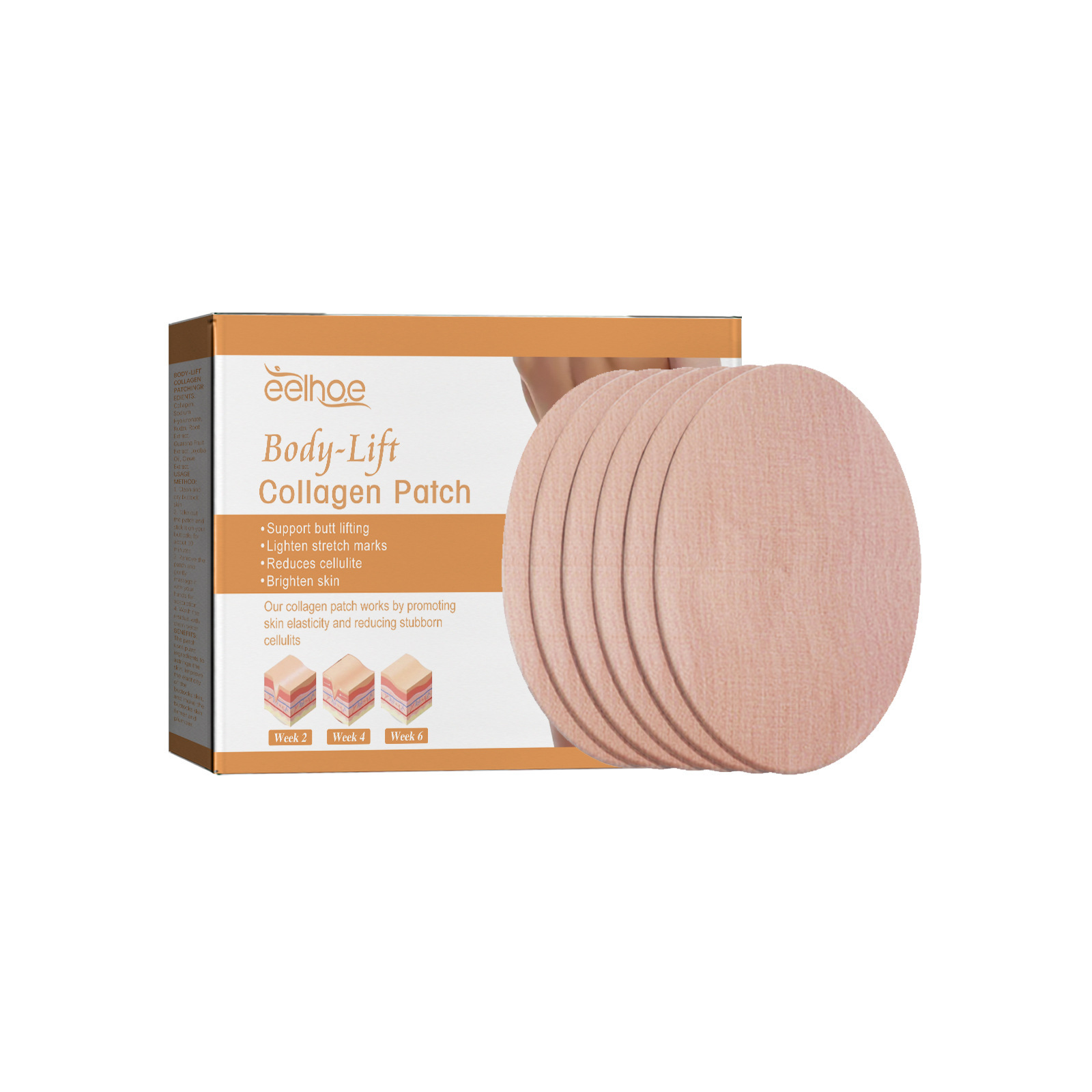 EELHOE-kollageeni kiinteyttää kohokohtia kauniit kohotetut lantiot, persikkainen lantiokäyrän muotoinen laastari_voghion.com