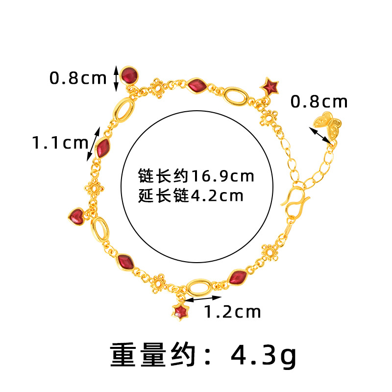 Vietnam Shajin nuevo estilo chino pulsera púrpura micro-estrella mujer no se desvanece goteo de aceite de alta calidad pulsera Yiwu fábrica al por mayor