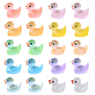 Micro-Landscape Colorfulful Luminous Little Yellow Duck Doll Moss Creative DIY Decoration Pendant Accessories Desktop Small Ornaments