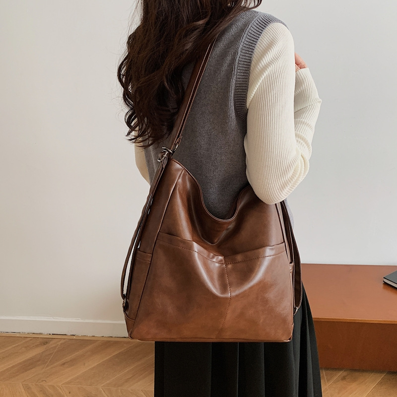PU Leather Waterproof Backpack & Crossbody Bag for Women, 2-in-1 Commuter Tote Bag 2025 New Arrival, Shoulder Bag for School - Thumbnail 2