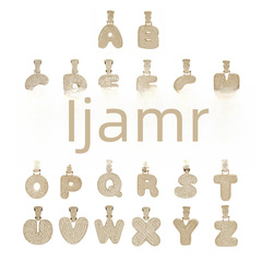 歐美英文26字母吊墜 微鑲鋯石吊墜創意潮流嘻哈飾品拼接私人吊墜