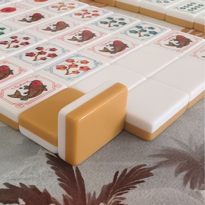 Cross-border American-style Mahjong factory, acrylic two-layer wholesale Mahjong 36MM, ginger yellow, Feihe trader