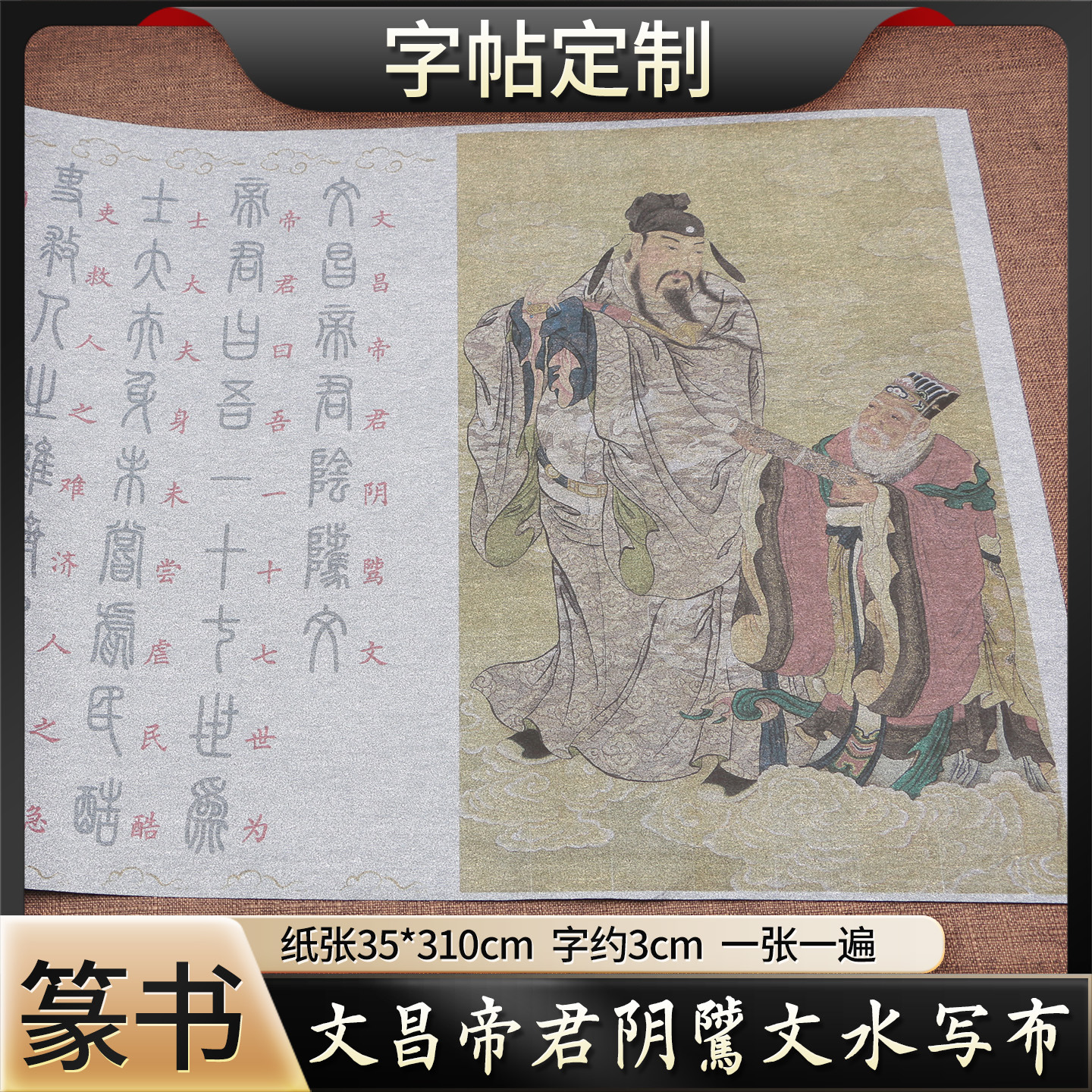 文昌帝君阴骘文篆书水写布 清水练字成人初学书法临摹描红练字布