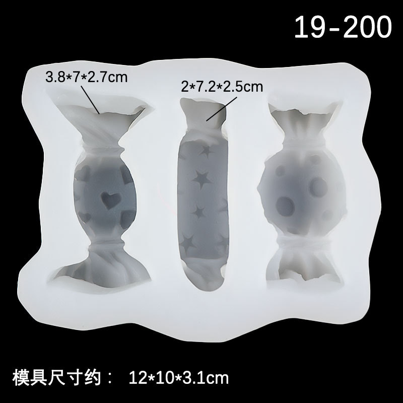 DIY fondant 3-pieza grande caramelo hecho a mano jabón molde de silicona pastel de chocolate decoración jalea arcilla epoxi molde