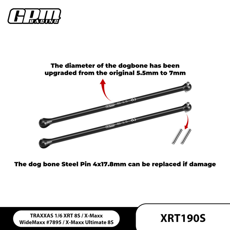 Remote control car TRAXXA X-MAXX 8S 1/6 XRT medium carbon alloy steel universal joint dog bone/replaceable Pin Remote control car TRAXXA X-MAXX 8S 1/6 XRT medium carbon alloy steel universal joint dog bone/replaceable Pin