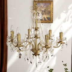American full copper pearl chandeliers, full spectrum eye protection French villa living room dining room crystal chandeliers