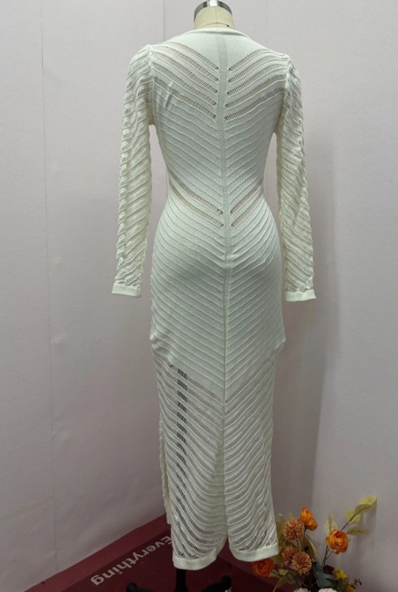 Damen Strickkleid Mit Rundhalsausschnitt Für Den Herbst_voghion.com