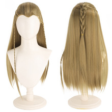 亚马逊跨境假发 热销女中分金色长发长直发 蓬松自然美人尖全头套