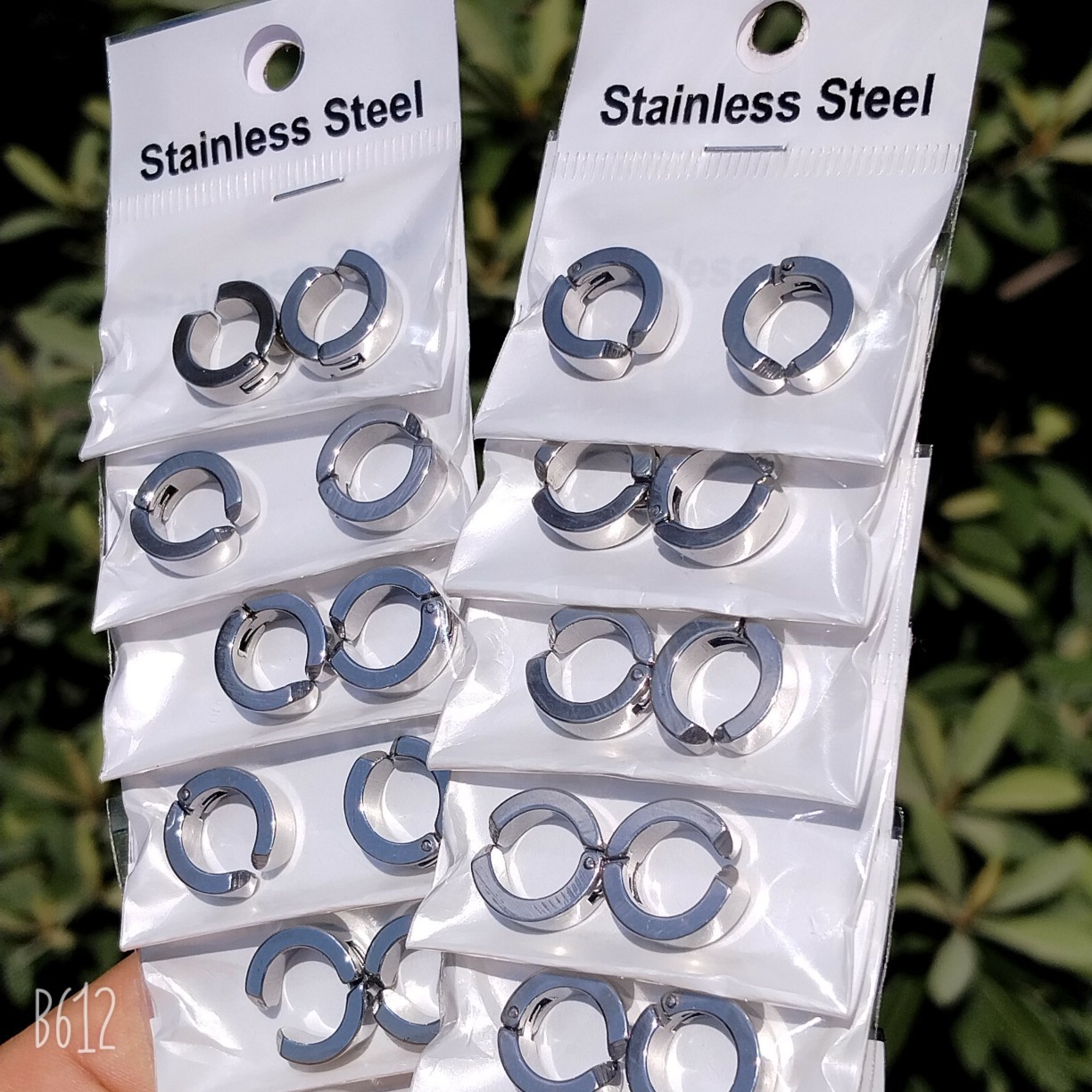 White-pair of ear clips