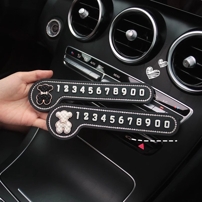 Matrícula de estacionamiento temporal de automóviles, niñas, personalidad creativa, accesorios de decoración de automóviles, placas de teléfono, placas de matrícula móviles