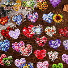 Retro Story贴纸包 心花系列 素材手账diy装饰拼打底6款