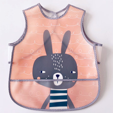 韩式云朵儿童罩衣EVA免洗 宝宝吃饭围嘴防水围兜 无袖款1-3岁