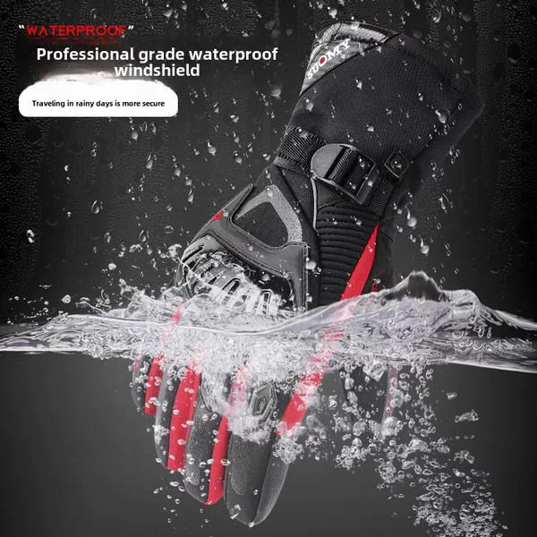 Suomy Motorcycle Cycling Gloves Men's Winter Warm Waterproof Thickeneded Windproof and Anti-Fall Touch Screen Gloves Cross-Border