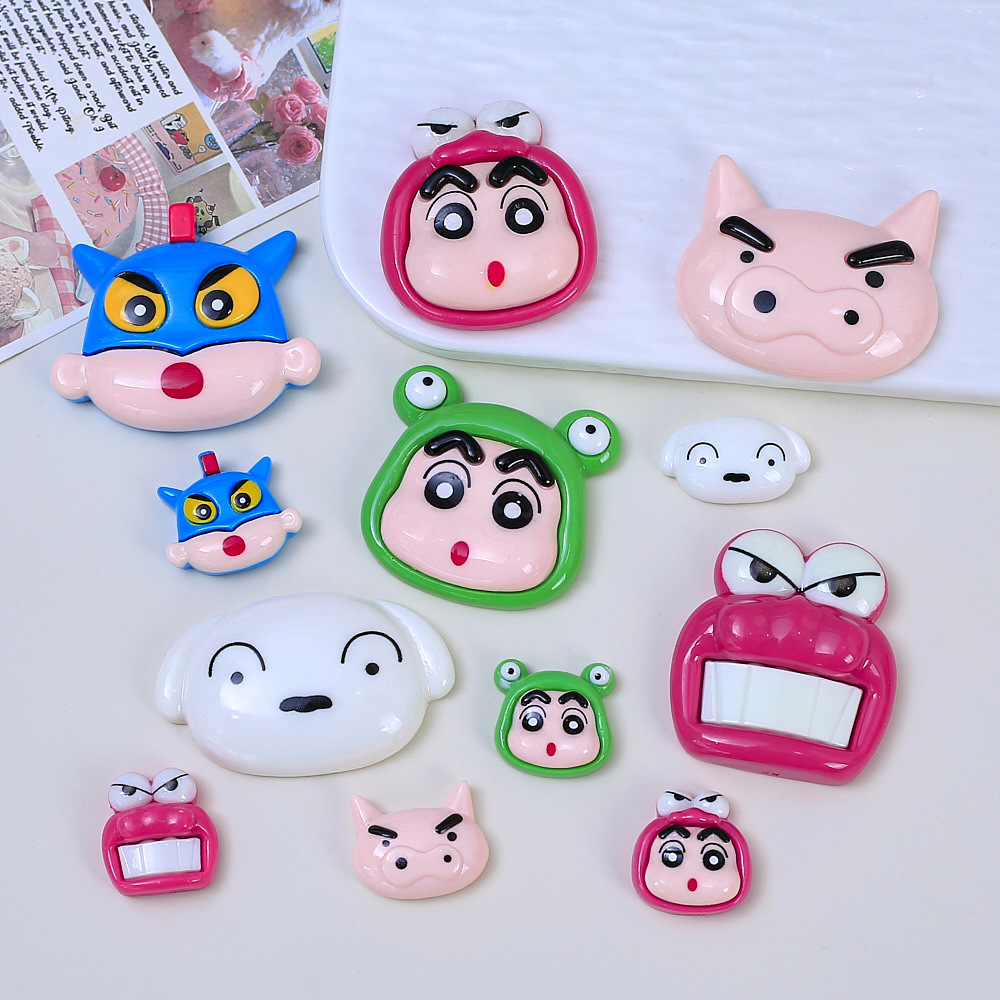 树脂配件批发卡通手工diy奶油胶发夹洞洞鞋扣饰品材料大小卡新新