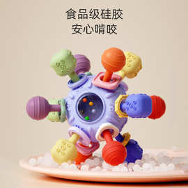 婴儿玩具0-1岁益智早教宝宝3到6个月抓握训练4磨牙胶曼哈顿手抓球