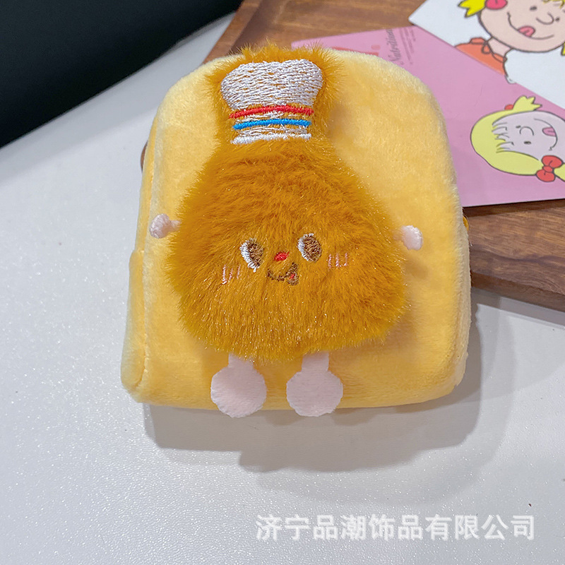 クリエイティブかわいいぬいぐるみフライドポテトバーガーチキンレッグ綿人形小銭入れアクセサリーベーカリーギフトペンダント|undefined