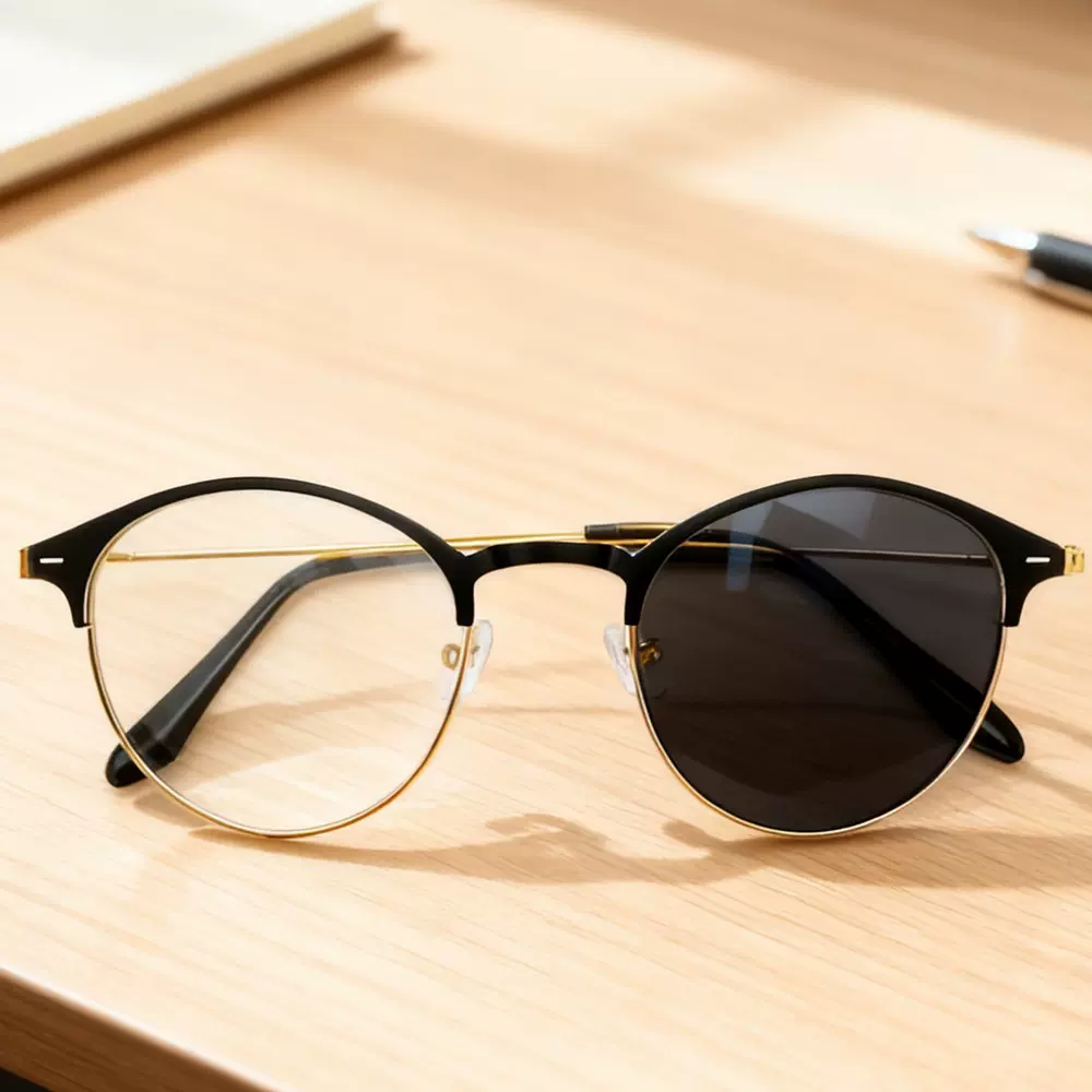 1920智能眼镜平光镜钢皮框架Photochromic glasses致光变色眼镜