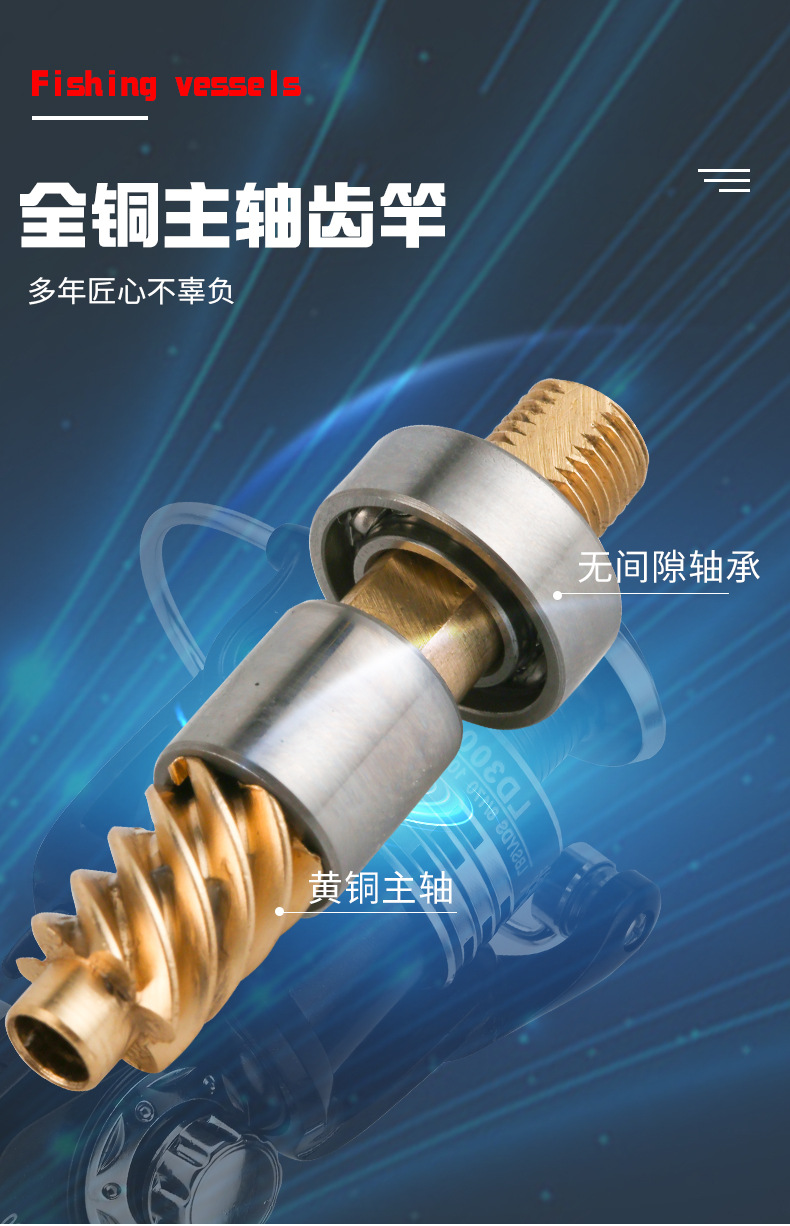 厂家批发黑色渔轮 加粗全金属路亚纺车轮抛线环金属摇臂海竿鱼轮