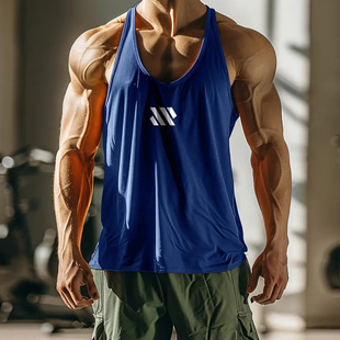 Cross-border Summer Men's Fitness Vest Foreign Trade Sports Bodybuilding Fitness I-shaped Vest