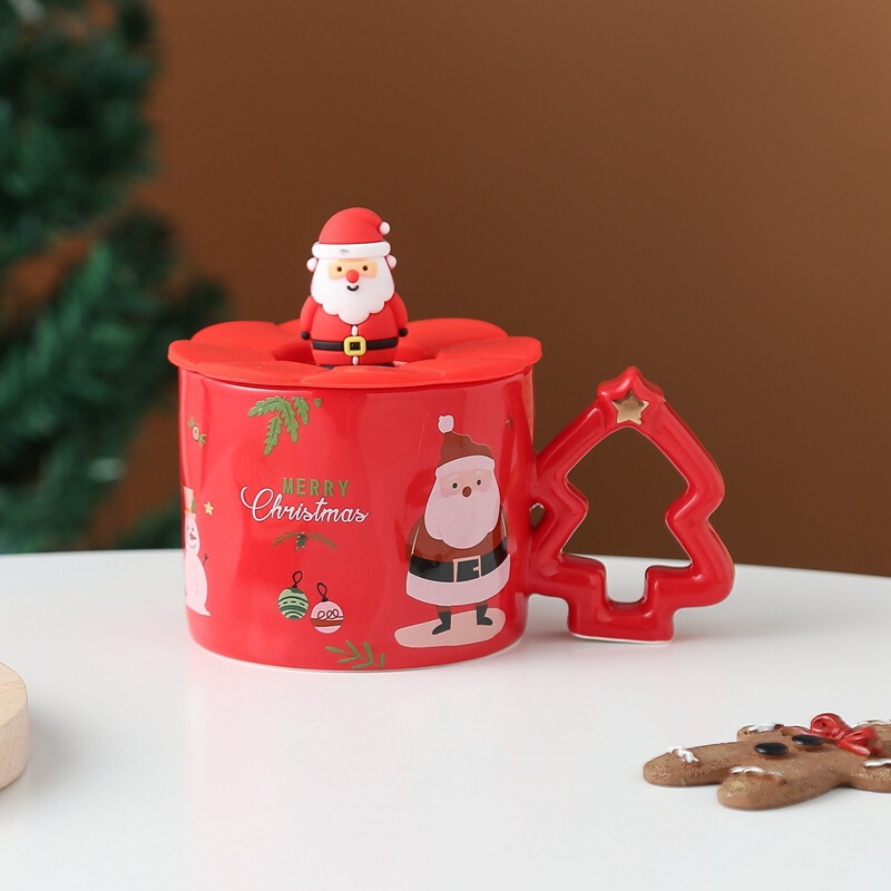 かわいいクリスマスカップクリエイティブマグカップクリスマスセラミックカップ越境カップ家庭用コーヒーカップサンタクロース|undefined