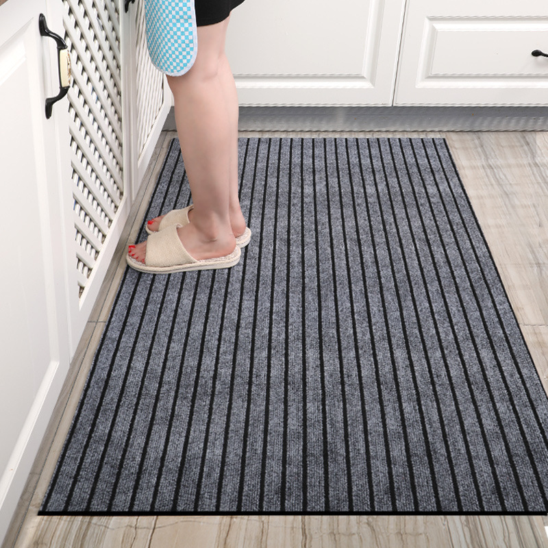 Commercial double stripe door mat anti-slip suction dust outside the door door door mat shop brush mud foot pad
