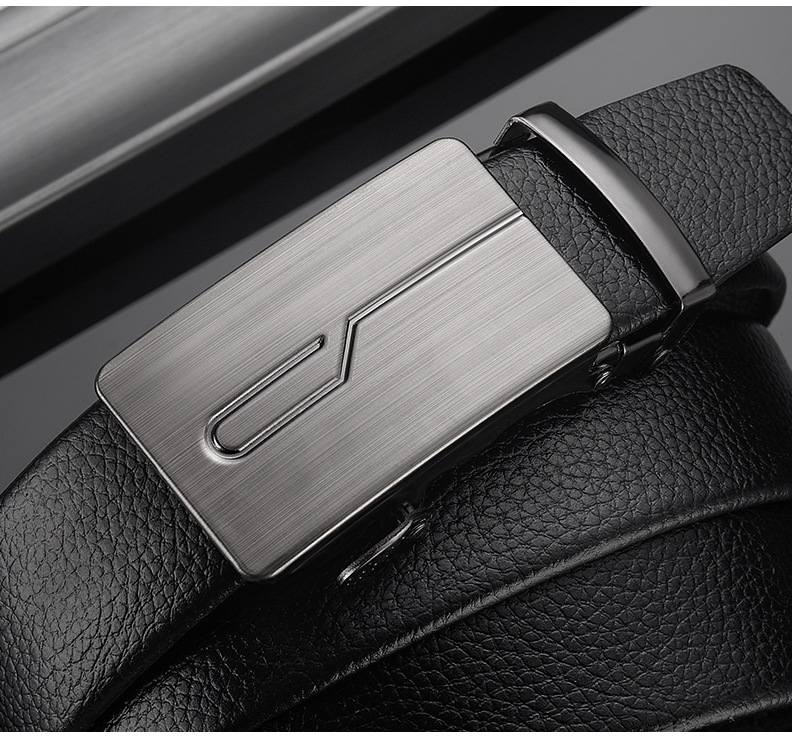 Cintura automatica da uomo in pelle elegante e classica_voghion.com