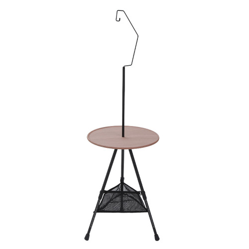 Outdoor small round table aluminum alloy folding small table camping liftable motorcycle self-driving dining table camping tea table light stand