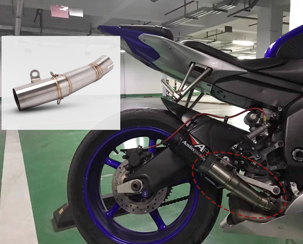 Suitable for Yamaha Motorcycle R6 Exhaust Pipe Middle and Front Titanium Alloy Front Non-Destructive Modification Straight to 51mm