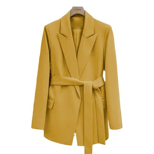 Women's Spring and Autumn 2025 New Korean Style Black Belted Slimming Stylish Fashion Blazer Upstyle