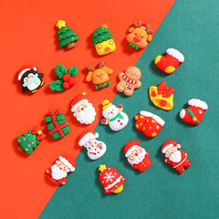 新しいクリスマス樹脂部品手作りdiyクリームゴム携帯ケース冷蔵庫にヘアピンを貼るアクセサリー材料