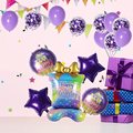 新款底座生日快乐4D礼物盒蛋糕造型立体铝膜气球套装儿童派对装饰