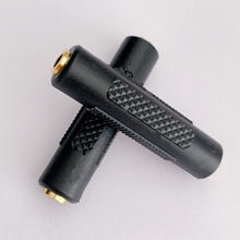 3.5 四芯母转母注塑胶镍款，镀金3.5母音频插头