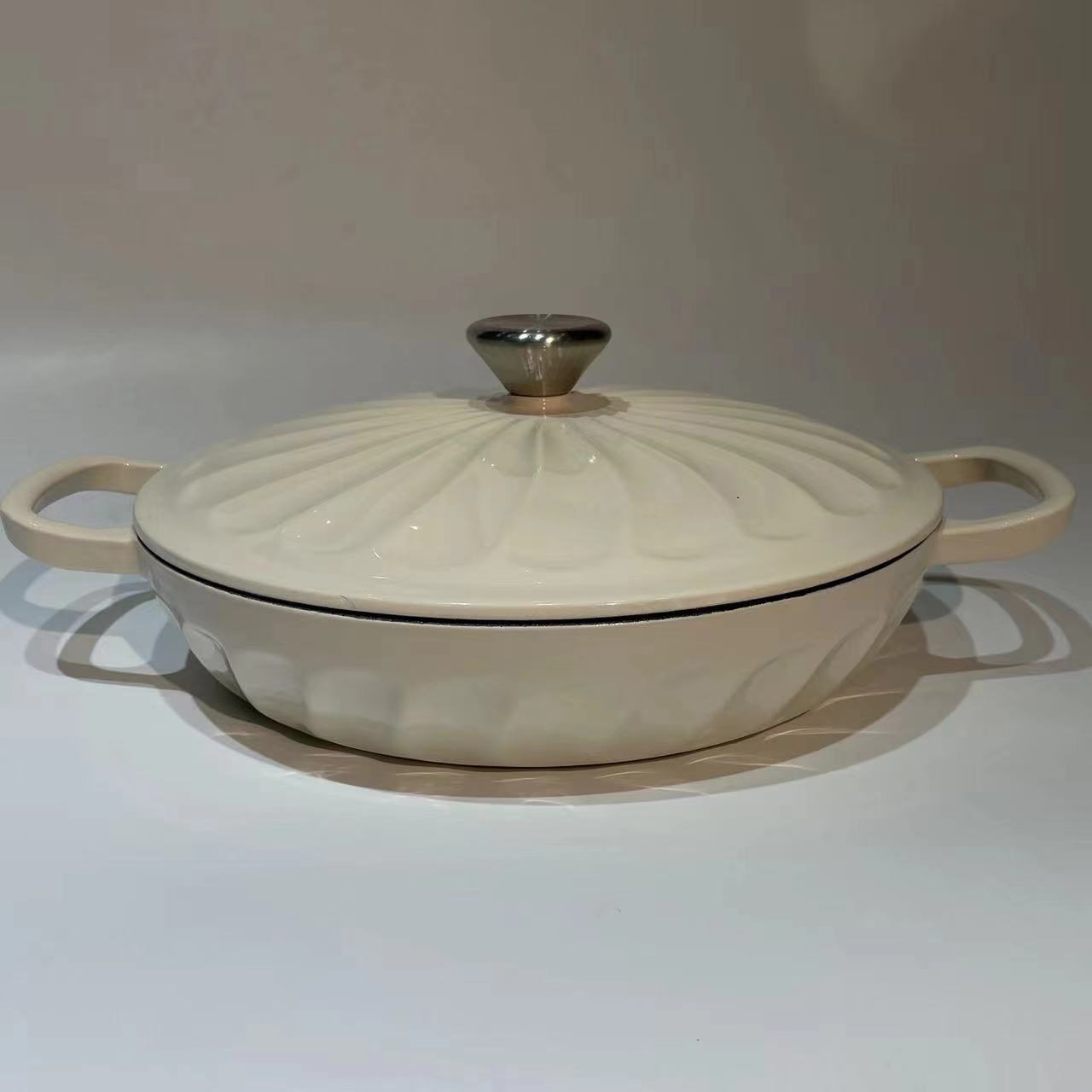 사이클론 화이트 내부 화이트 해물 냄비 26x6.5cm