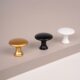 Aluminum Alloy Solid Single Hole Handle Metal Round Golden Small Handle Drawer Cabinet Door Hardware Handle Black Handle