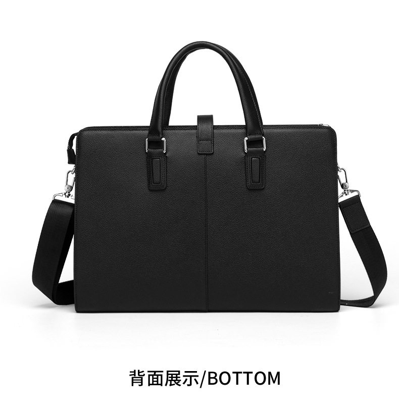 Cặp da nam da bò thật đeo vai đựng laptop 15.6 inch cao cấp sang trọng — Da bò lớp đầu họa tiết kim cương chi tiết 21