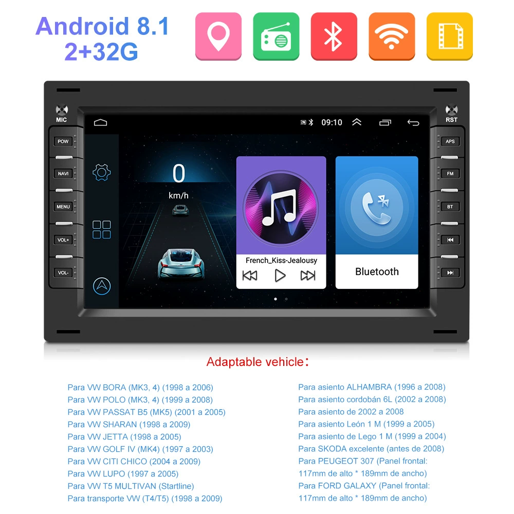 Подходит для Volkswagen Passat/Lingyu/Polo/Polo7 - навигация Android 13.0 7 дюймов с видом заднего изображения все-в-одном