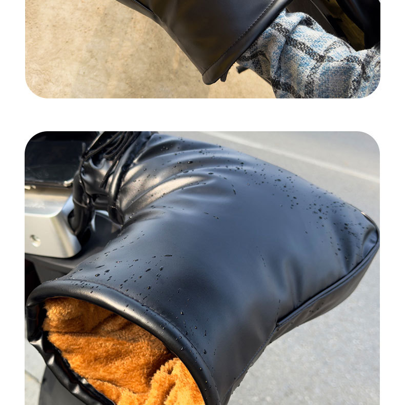 Winter warm, fleece-lined, thickened electric vehicle hand guards, windproof and cold-resistant, suitable for scooters and tricycles