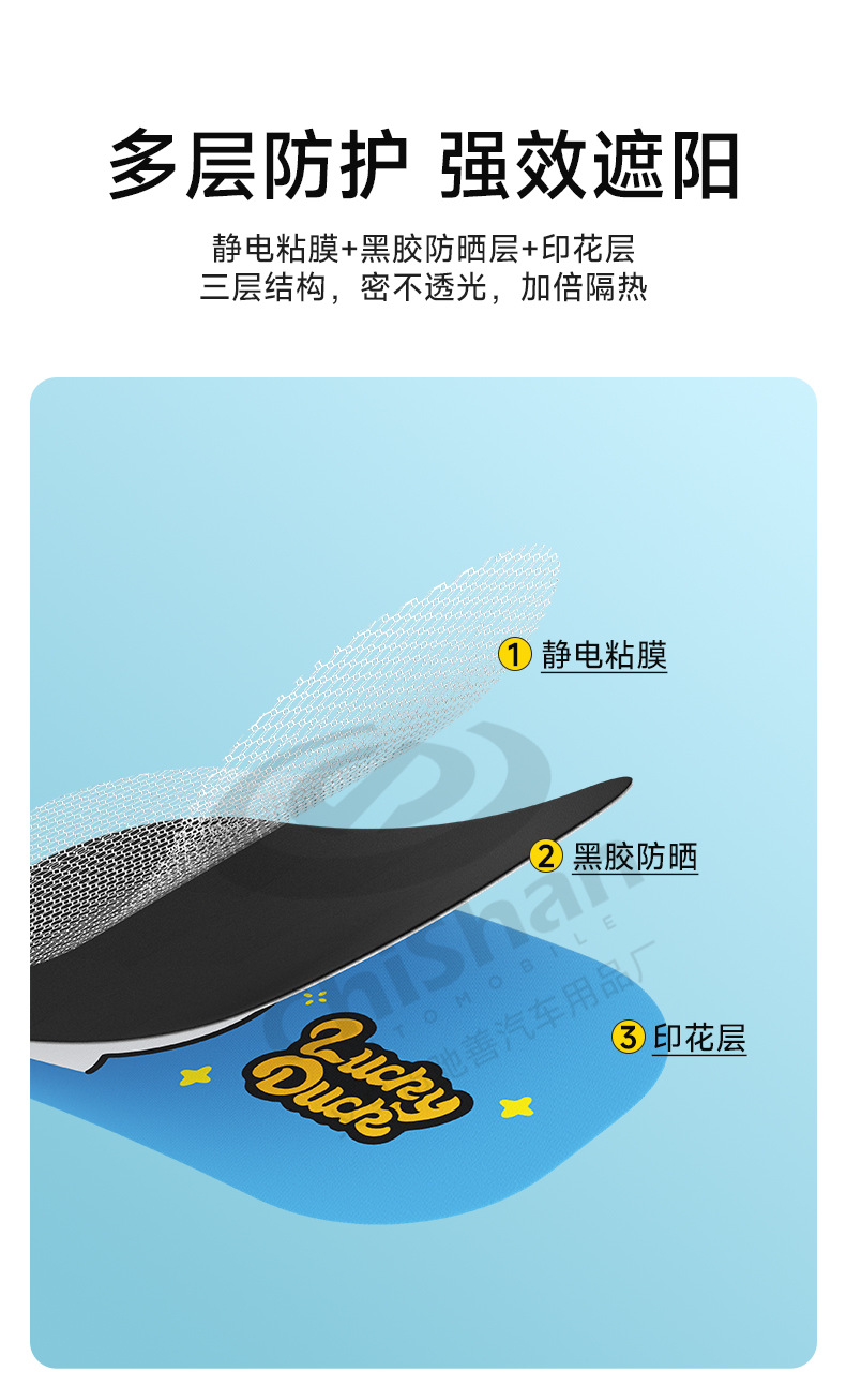 2026 New Cartoon Electrostatic Adhesive Car Side Window Sunshade Curtain for Sun Protection, Heat Insulation, and Cooling