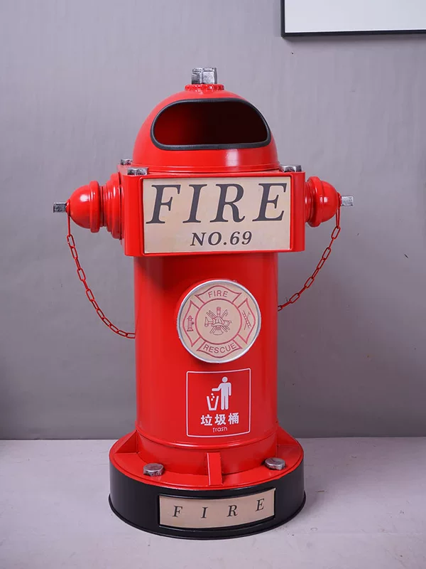 Retro big geometric garbage can for commercial use