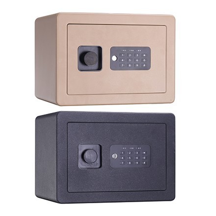 Deli 33515 small electronic password safe H250 black beige office home safe