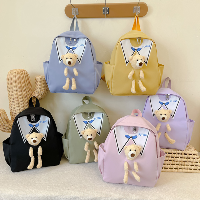 Nueva mochila de Kindergarten hembra Super lindo bebé mochila grande, mediana y pequeña Clase simple mochila Linda mochila muñeca de captura