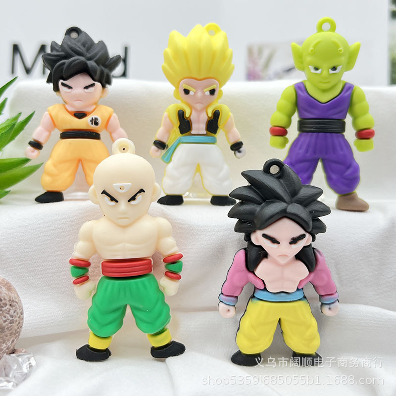 New Anime Dragon Ball Keychain Pendant PVC Soft Rubber Doll Car Ornaments Bag Pendant Doll Gift