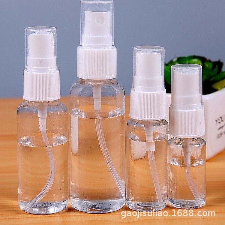 Fabricante 30ml50ml100ml botella de spray pequeña botella de spray botella de plástico transparente alcohol perfume mascota sub-botella