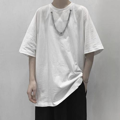 Designer T-shirt for Men, Trendy Brand, Versatile, Instagram Style, Hong Kong Style, Summer Short Sleeve Top, Loose Fit, Summer Clothing T-shirt