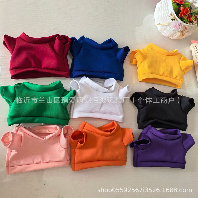 Bear Doll Replacement Sweater Round Neck T-Shirt Polo Collar Shirt Bear Sweatshirt Plush Toy Clothes Doll Accessories